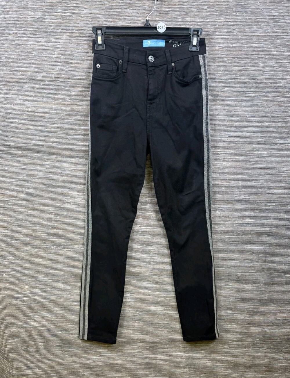 7 For All Mankind b(air) The High Waist Ankle Skinny Jeans Size 24 Beaded Side